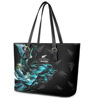 New Zealand Marathon Leather Tote Bag Silver Fern Paua Shell Simple Style LT05 - Polynesian Pride