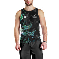 New Zealand Marathon Men Tank Top Silver Fern Paua Shell Simple Style LT05 - Polynesian Pride