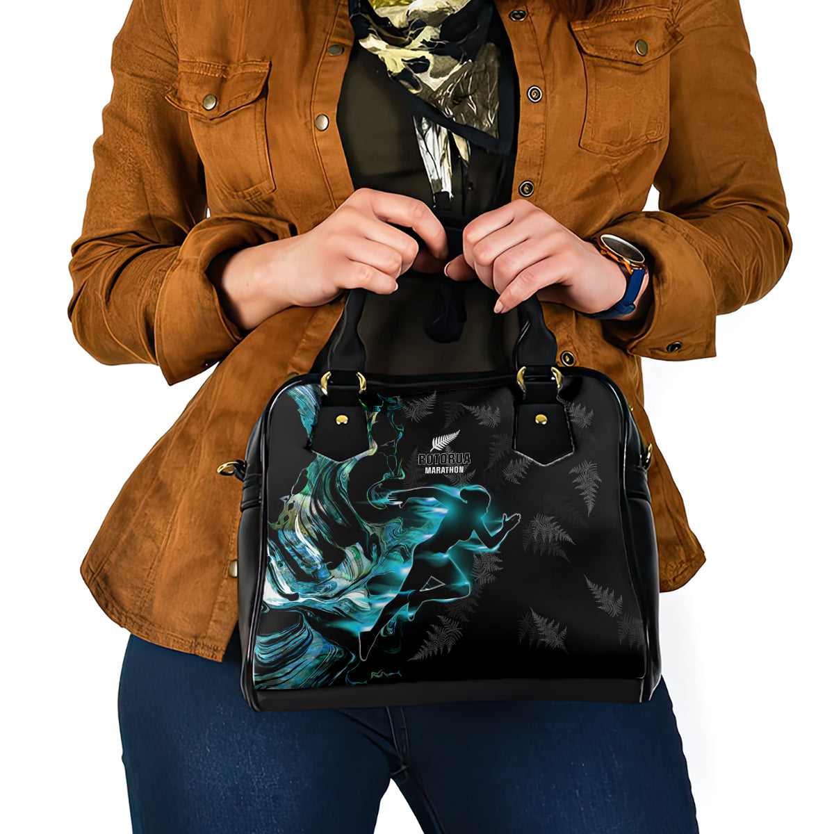New Zealand Marathon Shoulder Handbag Silver Fern Paua Shell Simple Style LT05 - Polynesian Pride