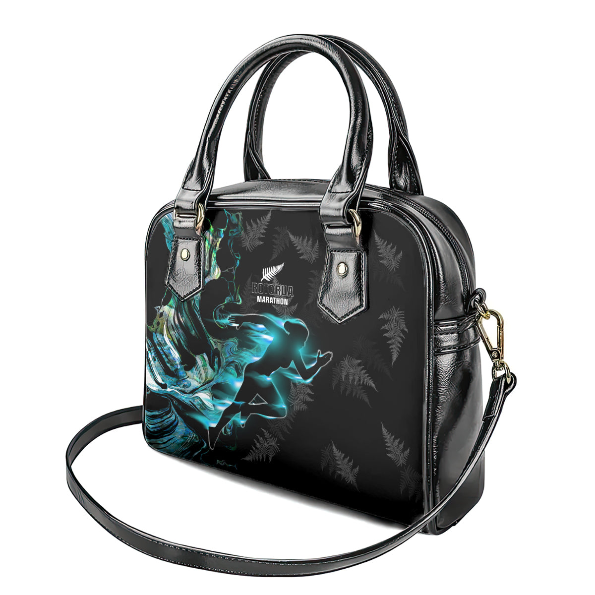 New Zealand Marathon Shoulder Handbag Silver Fern Paua Shell Simple Style LT05 - Polynesian Pride