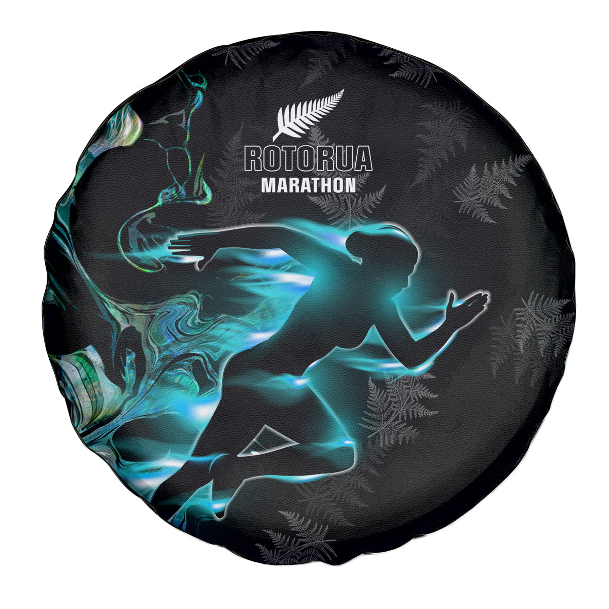 New Zealand Marathon Spare Tire Cover Silver Fern Paua Shell Simple Style LT05 - Polynesian Pride