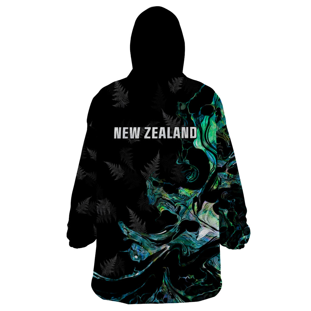 New Zealand Marathon Wearable Blanket Hoodie Silver Fern Paua Shell Simple Style LT05 - Polynesian Pride
