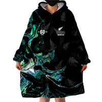 New Zealand Marathon Wearable Blanket Hoodie Silver Fern Paua Shell Simple Style LT05 - Polynesian Pride