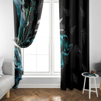 New Zealand Marathon Window Curtain Silver Fern Paua Shell Simple Style LT05 - Polynesian Pride