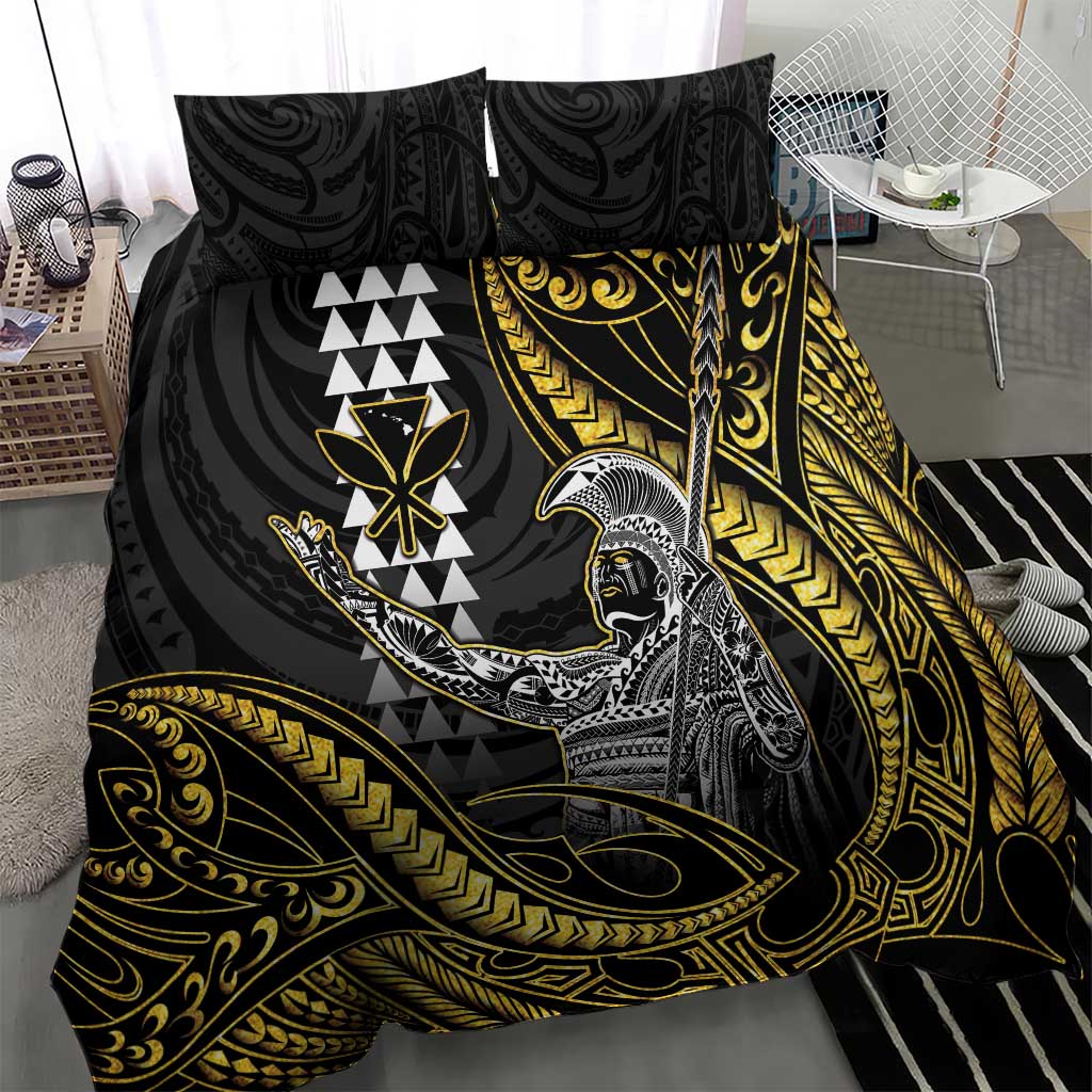 Hawaii King Kamehameha The Great Bedding Set Gold Tribal Tattoo
