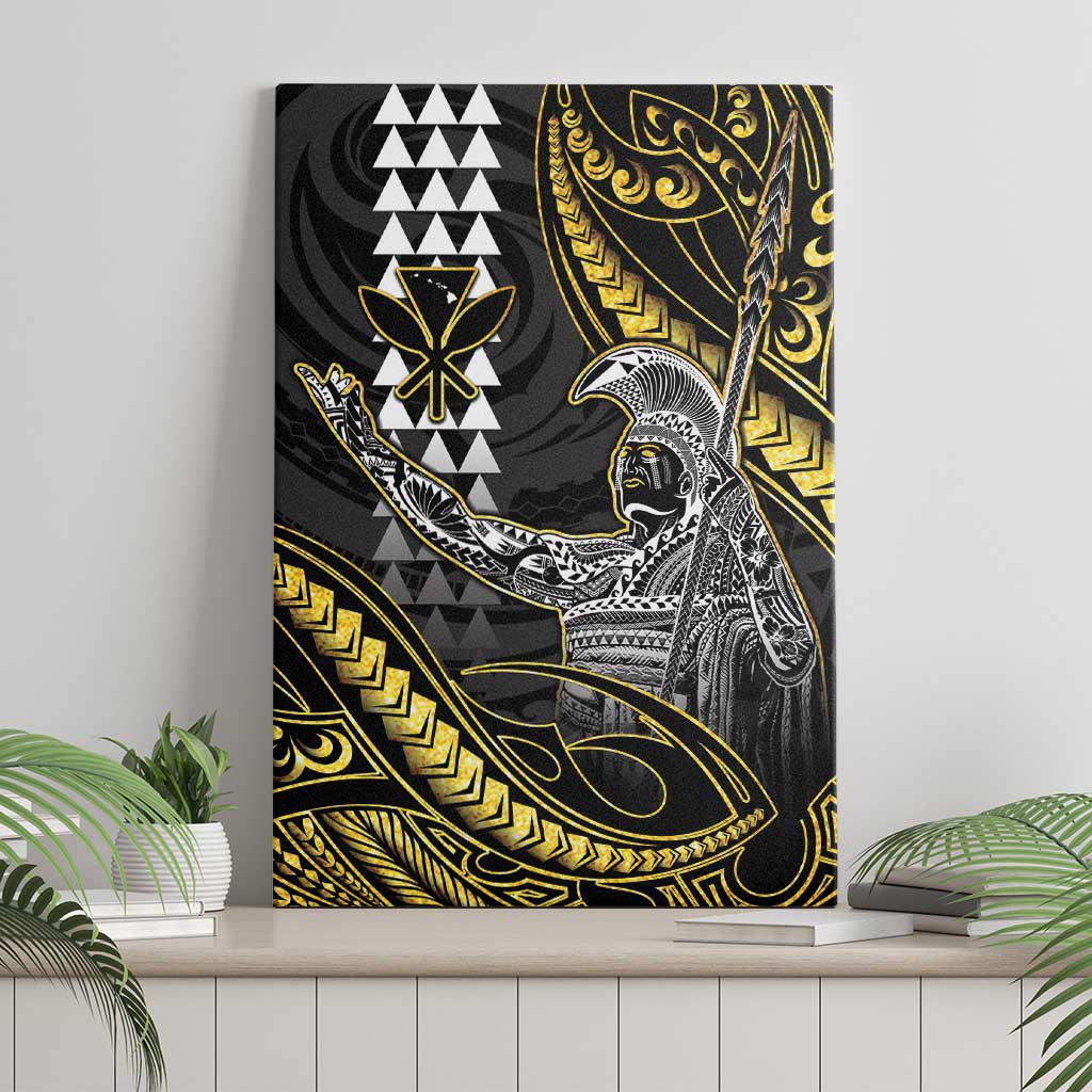 Hawaii King Kamehameha The Great Canvas Wall Art Gold Tribal Tattoo