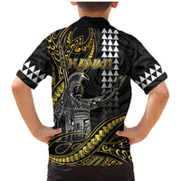 Hawaii King Kamehameha The Great Family Matching Mermaid Dress and Hawaiian Shirt Gold Tribal Tattoo
