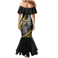 Hawaii King Kamehameha The Great Family Matching Mermaid Dress and Hawaiian Shirt Gold Tribal Tattoo