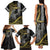 Hawaii King Kamehameha The Great Family Matching Tank Maxi Dress and Hawaiian Shirt Gold Tribal Tattoo