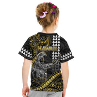 Hawaii King Kamehameha The Great Kid T Shirt Gold Tribal Tattoo