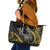 Hawaii King Kamehameha The Great Leather Tote Bag Gold Tribal Tattoo