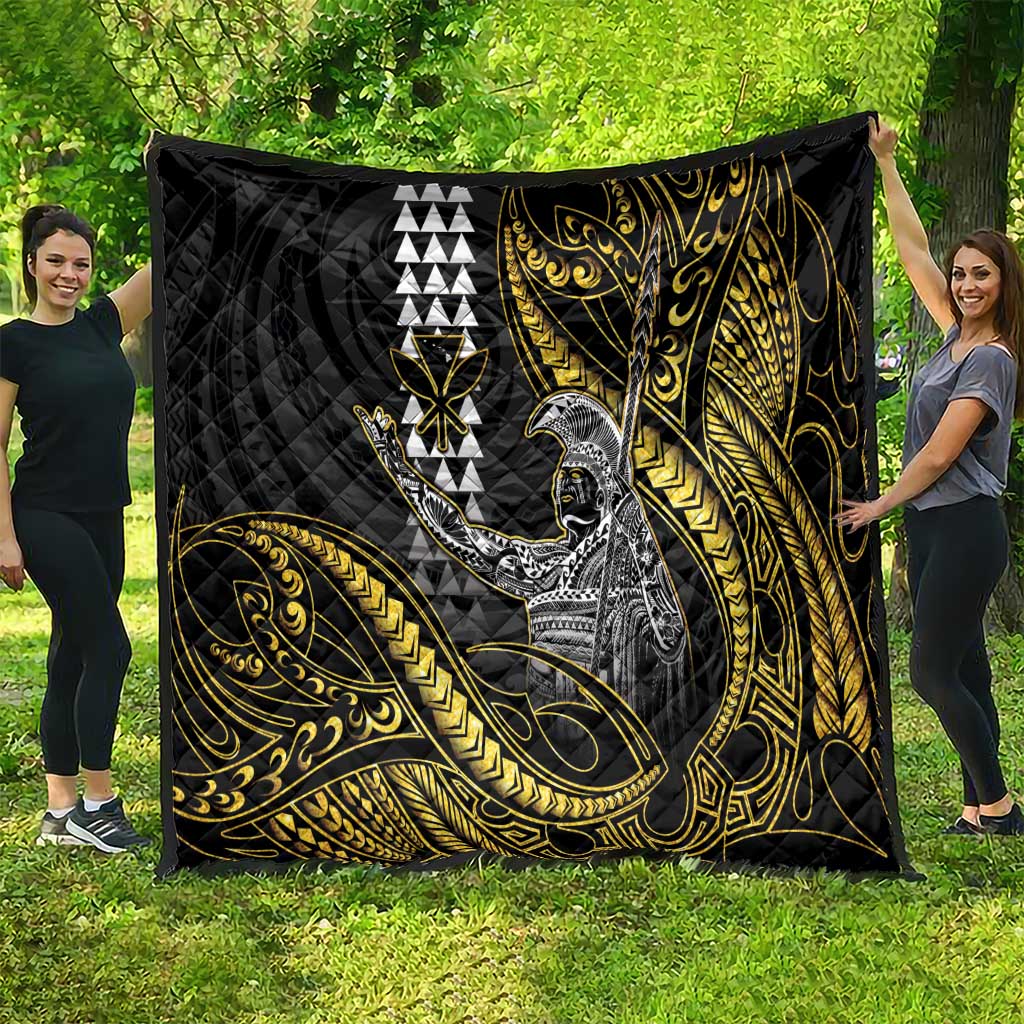 Hawaii King Kamehameha The Great Quilt Gold Tribal Tattoo