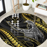Hawaii King Kamehameha The Great Round Carpet Gold Tribal Tattoo