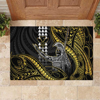 Hawaii King Kamehameha The Great Rubber Doormat Gold Tribal Tattoo