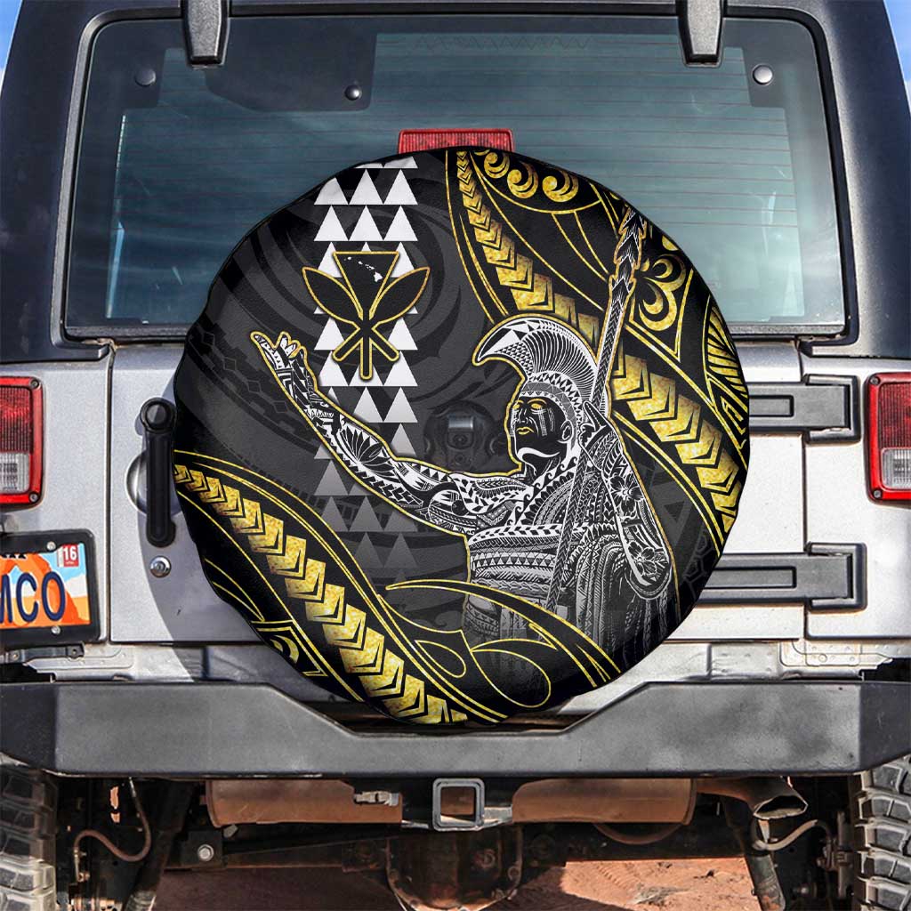 Hawaii King Kamehameha The Great Spare Tire Cover Gold Tribal Tattoo