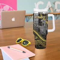 Hawaii King Kamehameha The Great Tumbler With Handle Gold Tribal Tattoo