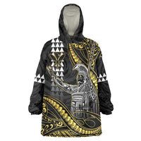 Hawaii King Kamehameha The Great Wearable Blanket Hoodie Gold Tribal Tattoo