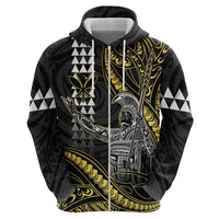 Hawaii King Kamehameha The Great Zip Hoodie Gold Tribal Tattoo