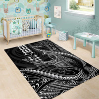 Hawaii King Kamehameha The Great Area Rug Black Tribal Tattoo