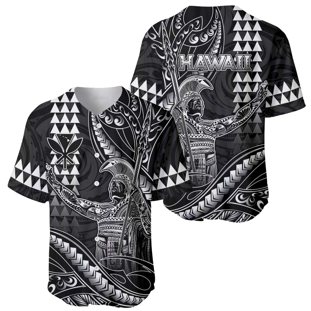 Hawaii King Kamehameha The Great Baseball Jersey Black Tribal Tattoo