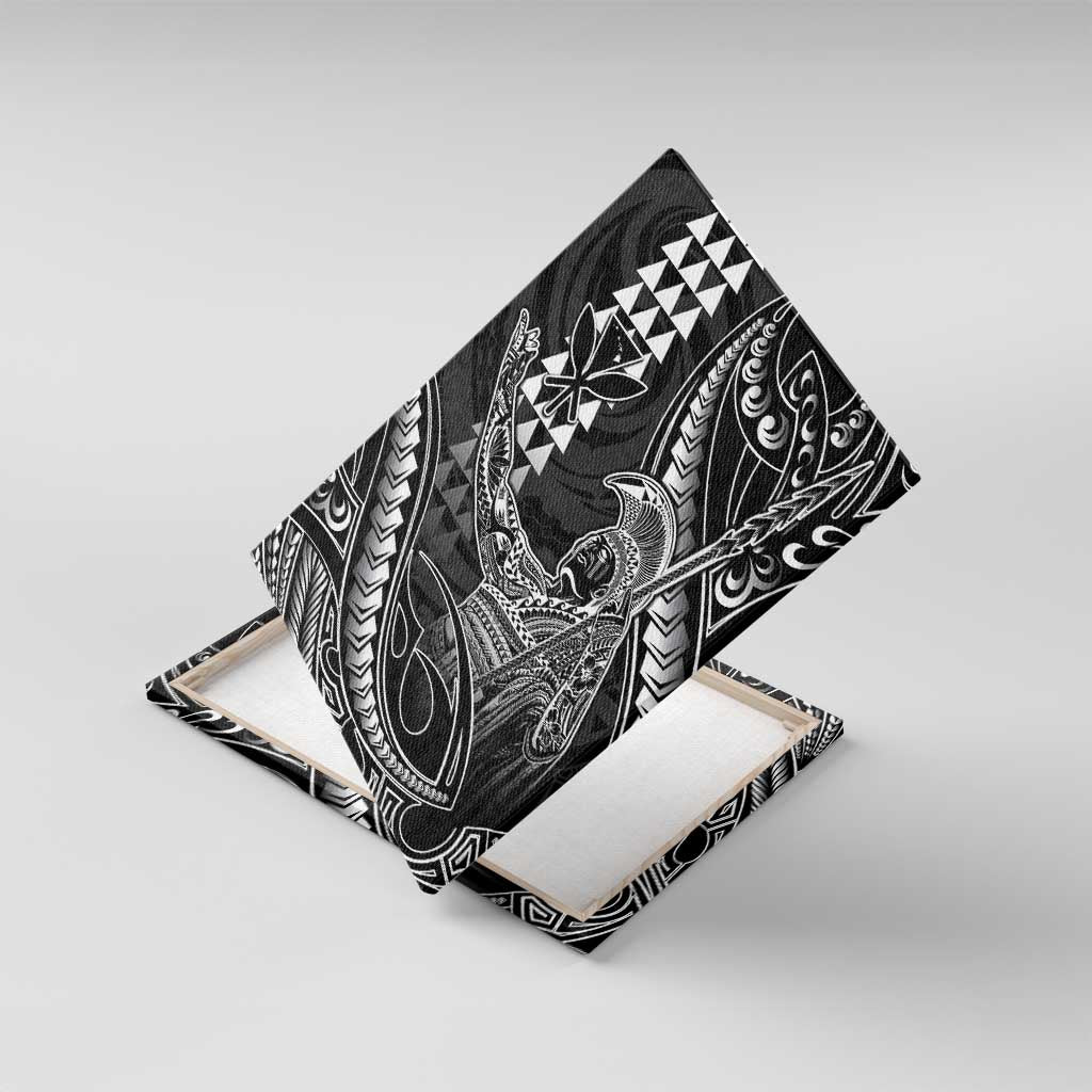 Hawaii King Kamehameha The Great Canvas Wall Art Black Tribal Tattoo