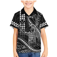Hawaii King Kamehameha The Great Family Matching Mermaid Dress and Hawaiian Shirt Black Tribal Tattoo