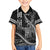 Hawaii King Kamehameha The Great Family Matching Off Shoulder Short Dress and Hawaiian Shirt Black Tribal Tattoo