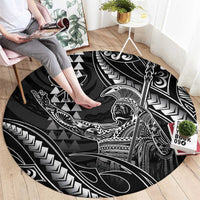 Hawaii King Kamehameha The Great Round Carpet Black Tribal Tattoo