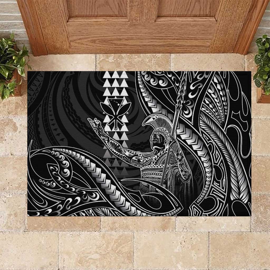 Hawaii King Kamehameha The Great Rubber Doormat Black Tribal Tattoo