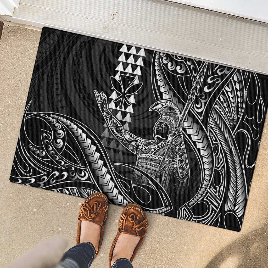 Hawaii King Kamehameha The Great Rubber Doormat Black Tribal Tattoo