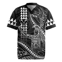Hawaii King Kamehameha The Great Rugby Jersey Black Tribal Tattoo