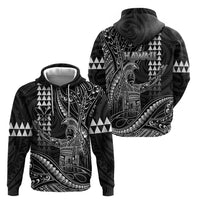 Hawaii King Kamehameha The Great Zip Hoodie Black Tribal Tattoo