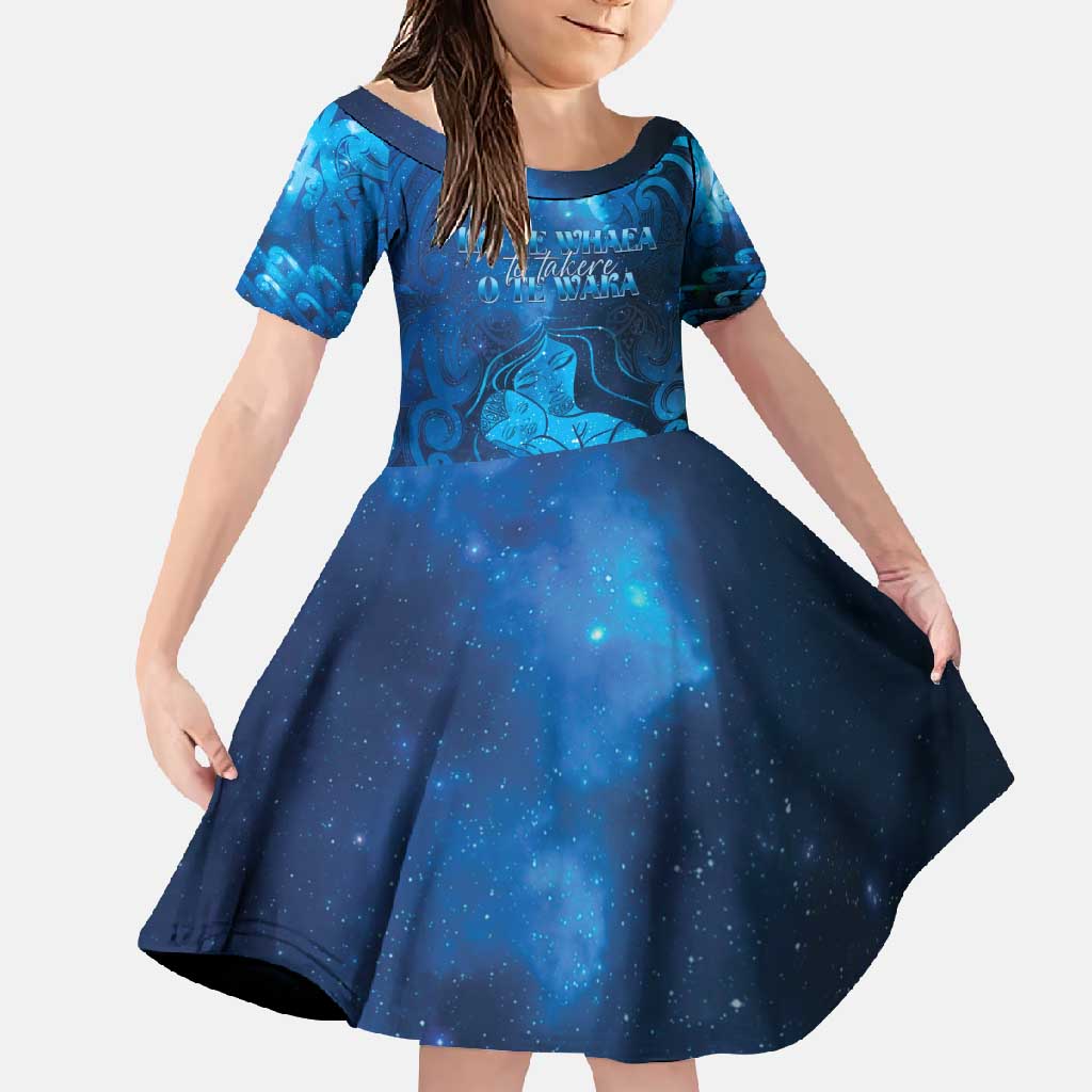 Personalised New Zealand Mother's Day Family Matching Off Shoulder Maxi Dress and Hawaiian Shirt Ko Te Whaea Te Takere O Te Waka