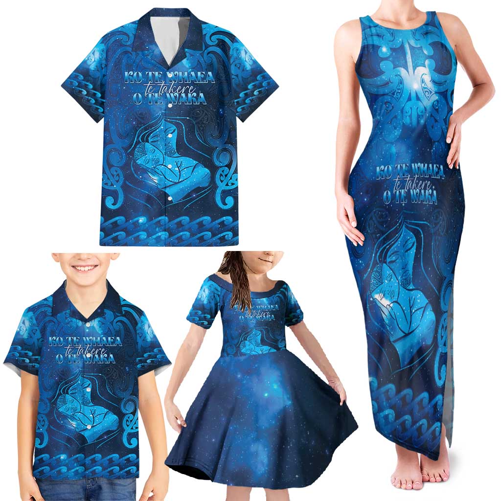 Personalised New Zealand Mother's Day Family Matching Tank Maxi Dress and Hawaiian Shirt Ko Te Whaea Te Takere O Te Waka