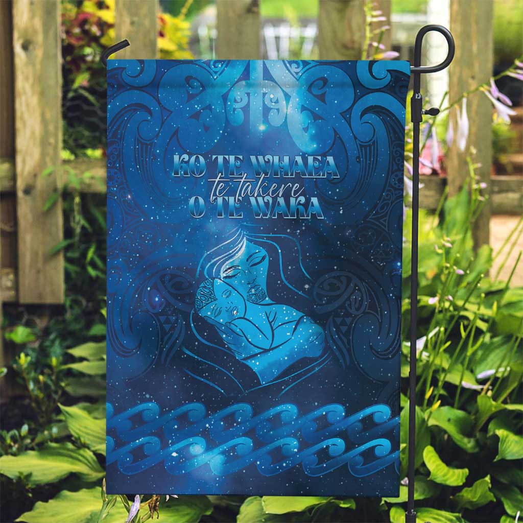 New Zealand Mother's Day Garden Flag Ko Te Whaea Te Takere O Te Waka LT05 Garden Flag Blue - Polynesian Pride