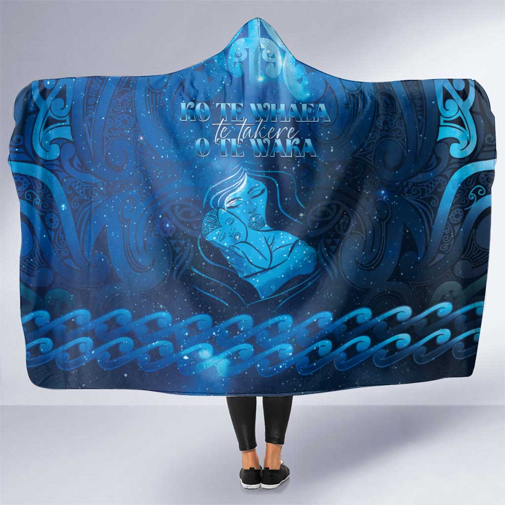 New Zealand Mother's Day Hooded Blanket Ko Te Whaea Te Takere O Te Waka LT05 One Size Blue - Polynesian Pride