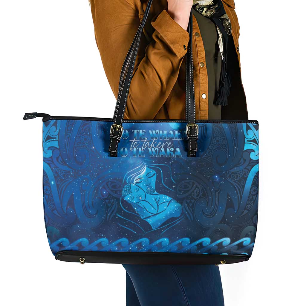 New Zealand Mother's Day Leather Tote Bag Ko Te Whaea Te Takere O Te Waka