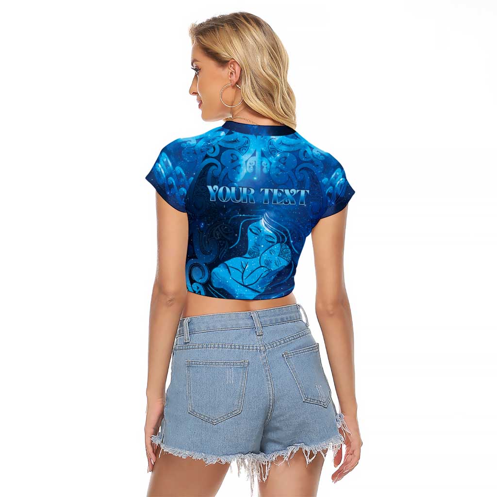 Personalised New Zealand Mother's Day Raglan Cropped T Shirt Ko Te Whaea Te Takere O Te Waka