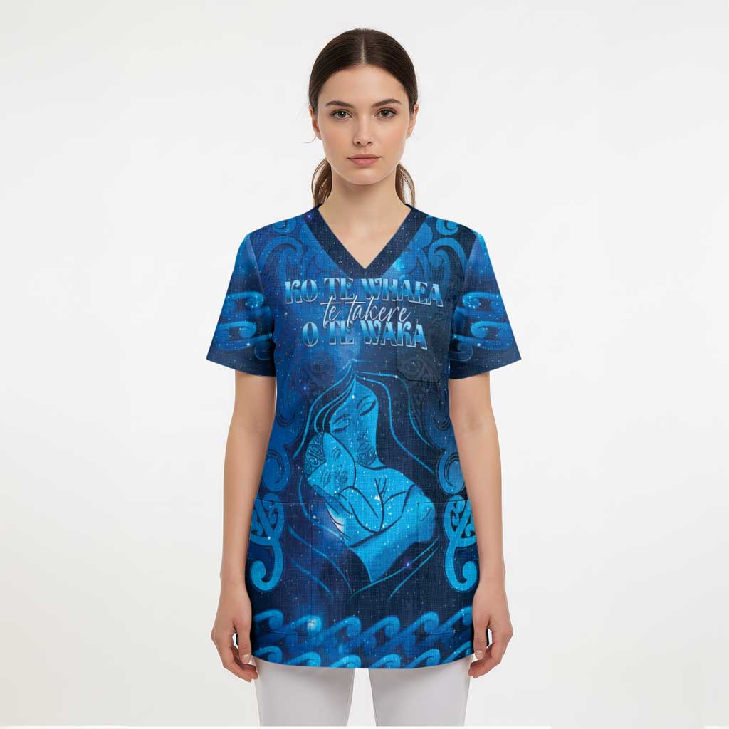 Personalised New Zealand Mother's Day Scrub Top Ko Te Whaea Te Takere O Te Waka LT05 - Polynesian Pride