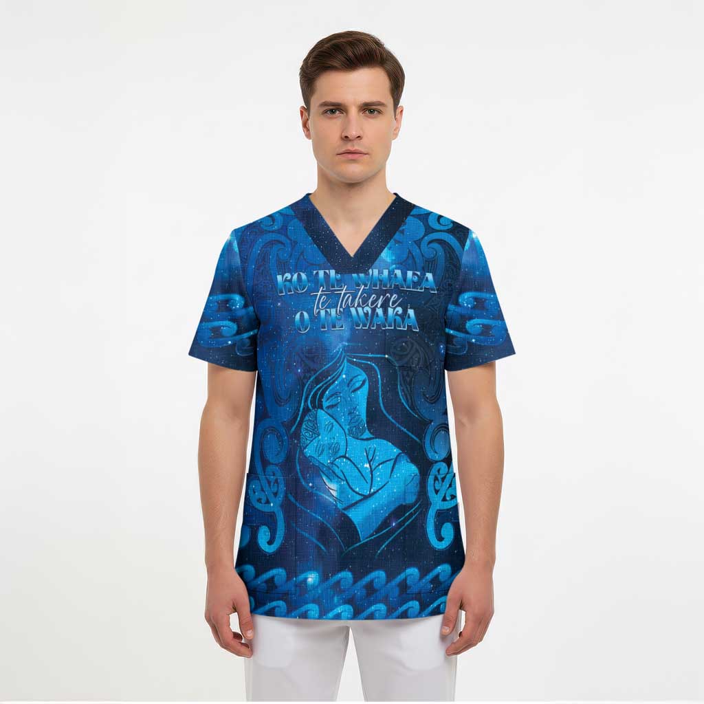 Personalised New Zealand Mother's Day Scrub Top Ko Te Whaea Te Takere O Te Waka LT05 - Polynesian Pride