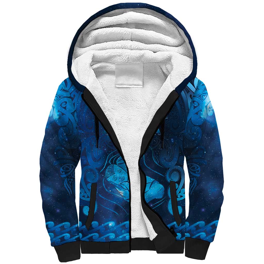Personalised New Zealand Mother's Day Sherpa Hoodie Ko Te Whaea Te Takere O Te Waka LT05 Unisex Blue - Polynesian Pride