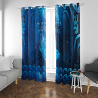 New Zealand Mother's Day Window Curtain Ko Te Whaea Te Takere O Te Waka LT05 With Grommets Blue - Polynesian Pride