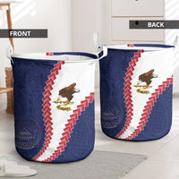 American Samoa Eagle Laundry Basket Polynesian Tribal Pattern Curve Style LT05 - Polynesian Pride