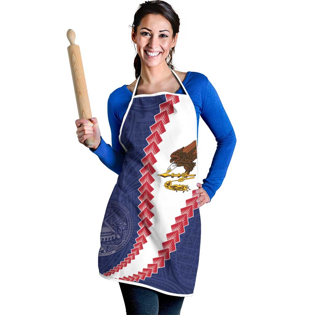 American Samoa Eagle Apron Polynesian Tribal Pattern Curve Style LT05 - Polynesian Pride