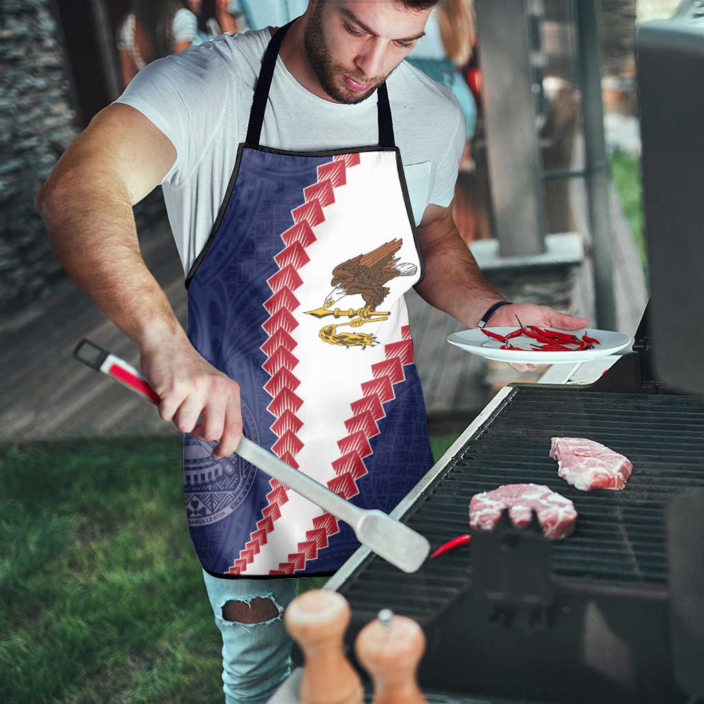 American Samoa Eagle Apron Polynesian Tribal Pattern Curve Style LT05 - Polynesian Pride