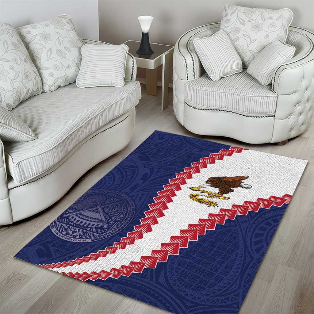 American Samoa Eagle Area Rug Polynesian Tribal Pattern Curve Style LT05 - Polynesian Pride