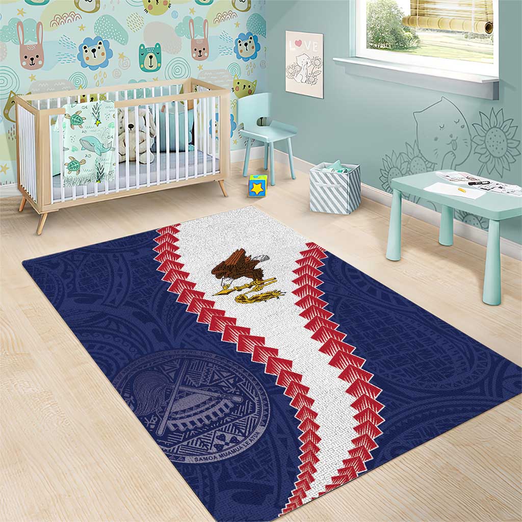 American Samoa Eagle Area Rug Polynesian Tribal Pattern Curve Style LT05 - Polynesian Pride