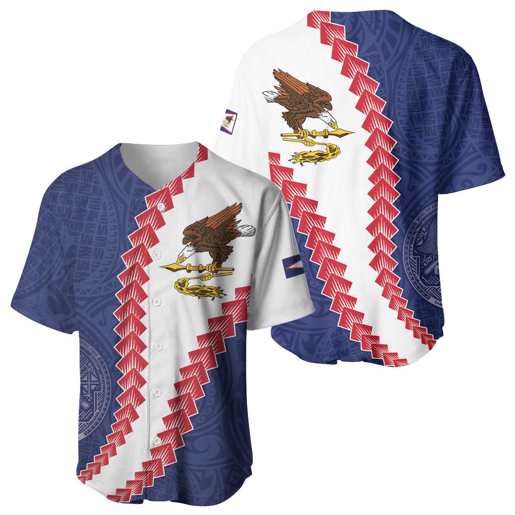 American Samoa Eagle Baseball Jersey Polynesian Tribal Pattern Curve Style LT05 - Polynesian Pride