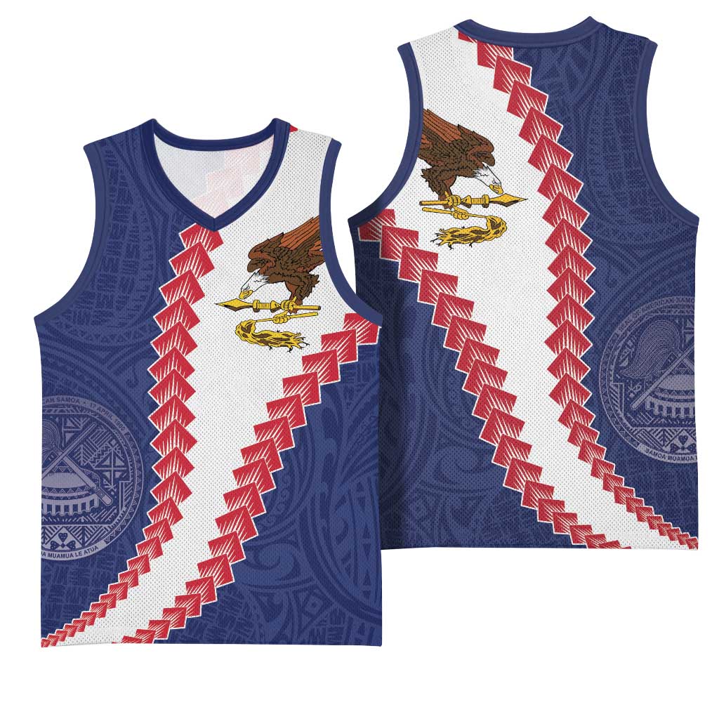 American Samoa Eagle Basketball Jersey Polynesian Tribal Pattern Curve Style LT05 - Polynesian Pride