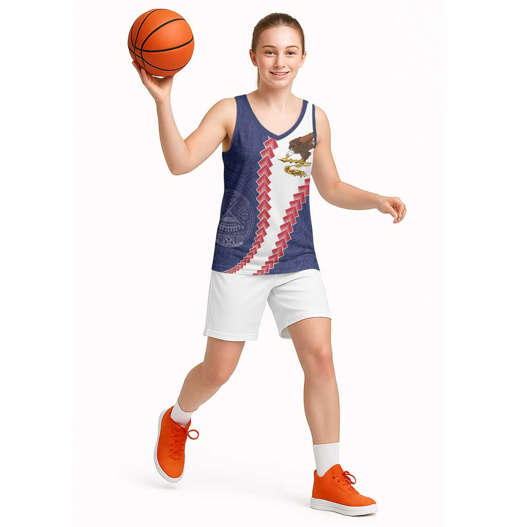 American Samoa Eagle Basketball Jersey Polynesian Tribal Pattern Curve Style LT05 - Polynesian Pride